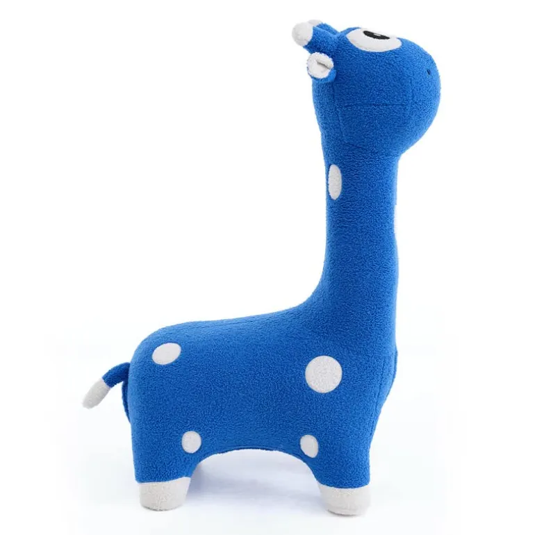 Blue Giraffe-Shaped Kids Pouf – 29.5" x 11.4" x 40.2"