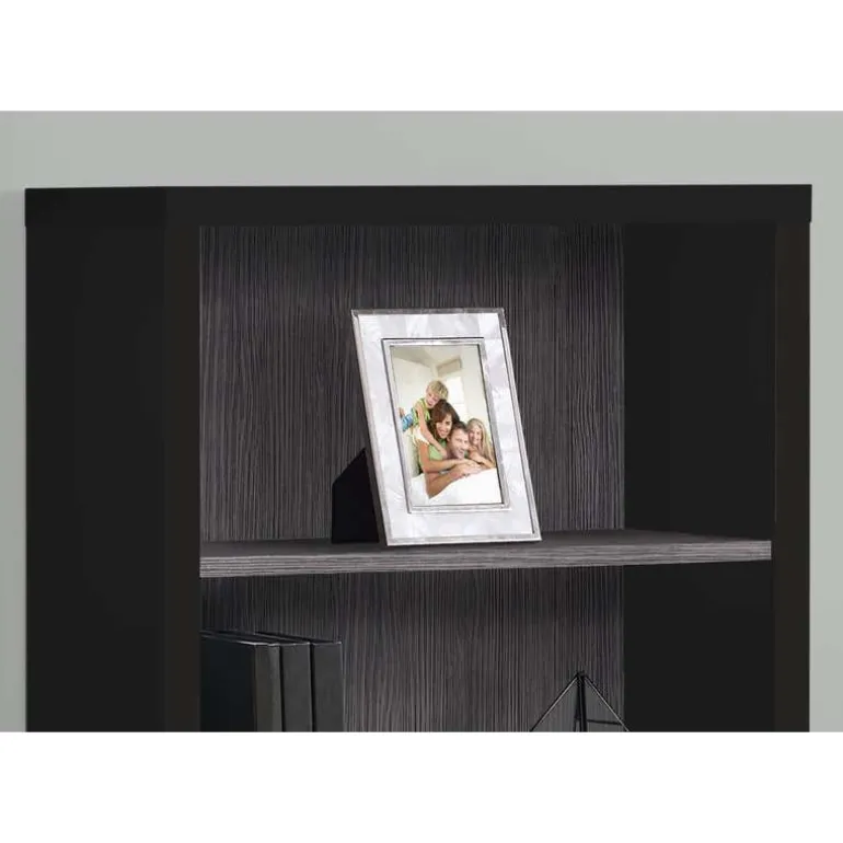 Bookcase - 48"h / black / grey with adjustable shelves - Monarch