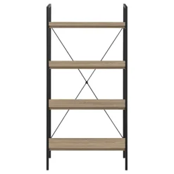 Bookcase - 48"h / dark taupe / black metal - Monarch