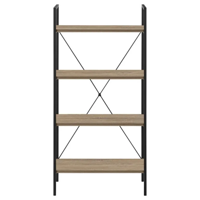 Bookcase - 48"h / dark taupe / black metal - Monarch
