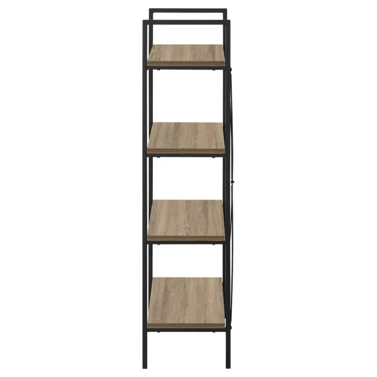 Bookcase - 48"h / dark taupe / black metal - Monarch