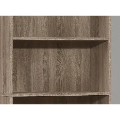 Bookcase - 72"h / dark taupe with 5 shelves - Monarch