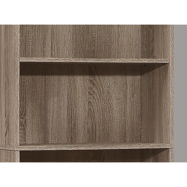 Bookcase - 72"h / dark taupe with 5 shelves - Monarch