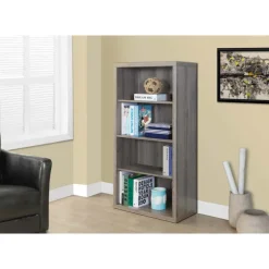 Bookcase - 48"h / dark taupe with adjustable shelves - Monarch