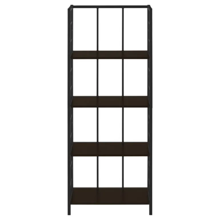 Bookcase - 62"h / espresso / black metal etagere - Monarch