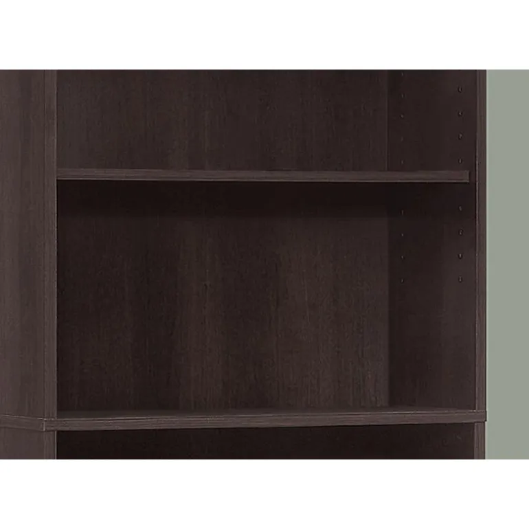 Bookcase - 72"h / espresso with 5 shelves - Monarch