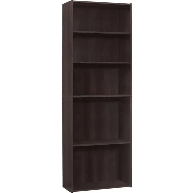 Bookcase - 72"h / espresso with 5 shelves - Monarch