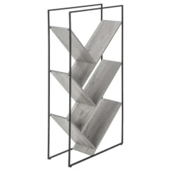 Bookcase - 60"h / grey / black metal - Monarch