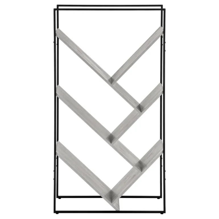 Bookcase - 60"h / grey / black metal - Monarch