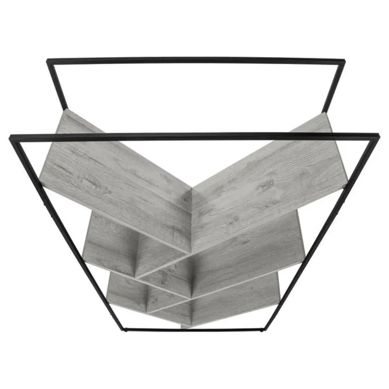 Bookcase - 60"h / grey / black metal - Monarch