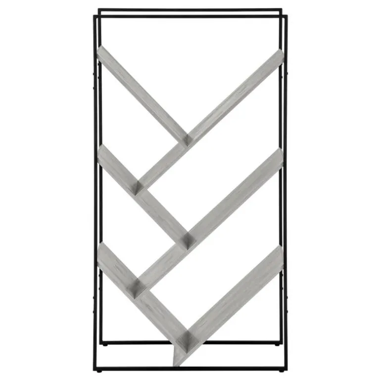 Bookcase - 60"h / grey / black metal - Monarch