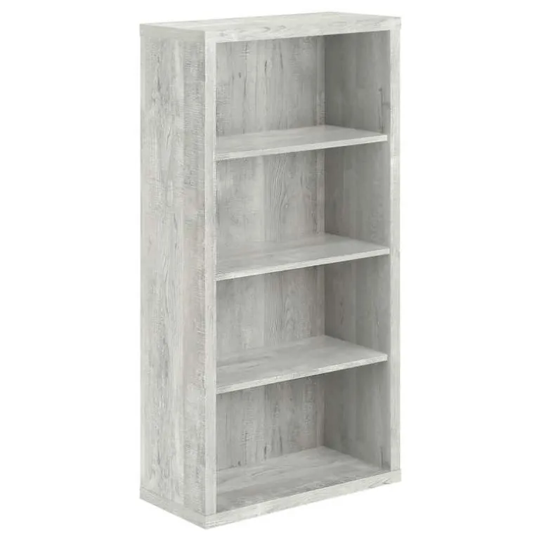 Bookcase - 48"h / grey reclaimed wood-look / adj. shelves - Monarch
