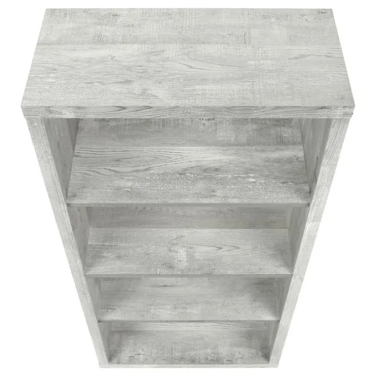 Bookcase - 48"h / grey reclaimed wood-look / adj. shelves - Monarch