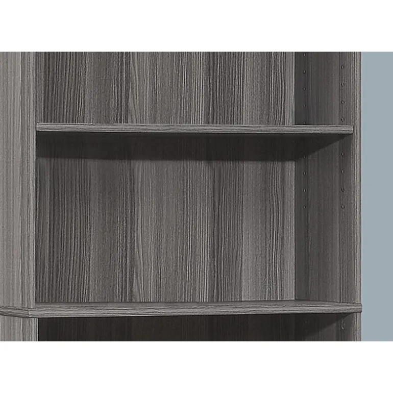 Bookcase - 72"h / grey with 5 shelves - Monarch