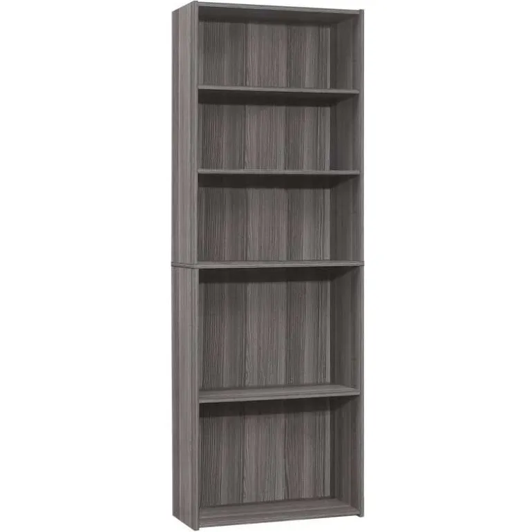 Bookcase - 72"h / grey with 5 shelves - Monarch