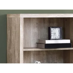 Bookcase - 48"h / taupe reclaimed wood-look/ adj. shelves - Monarch