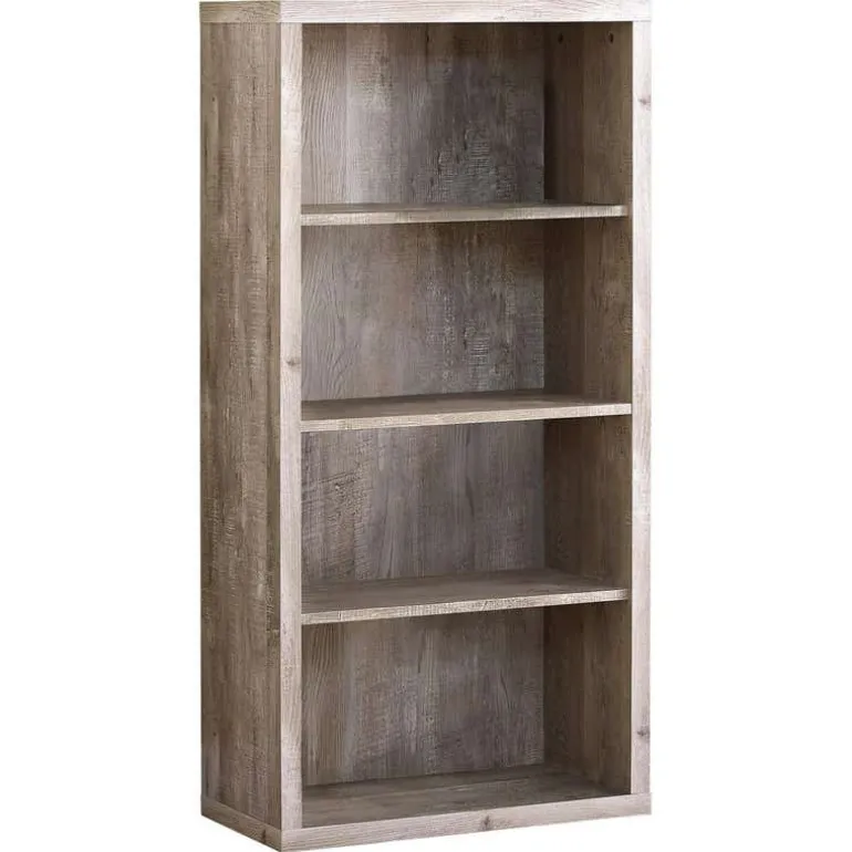 Bookcase - 48"h / taupe reclaimed wood-look/ adj. shelves - Monarch