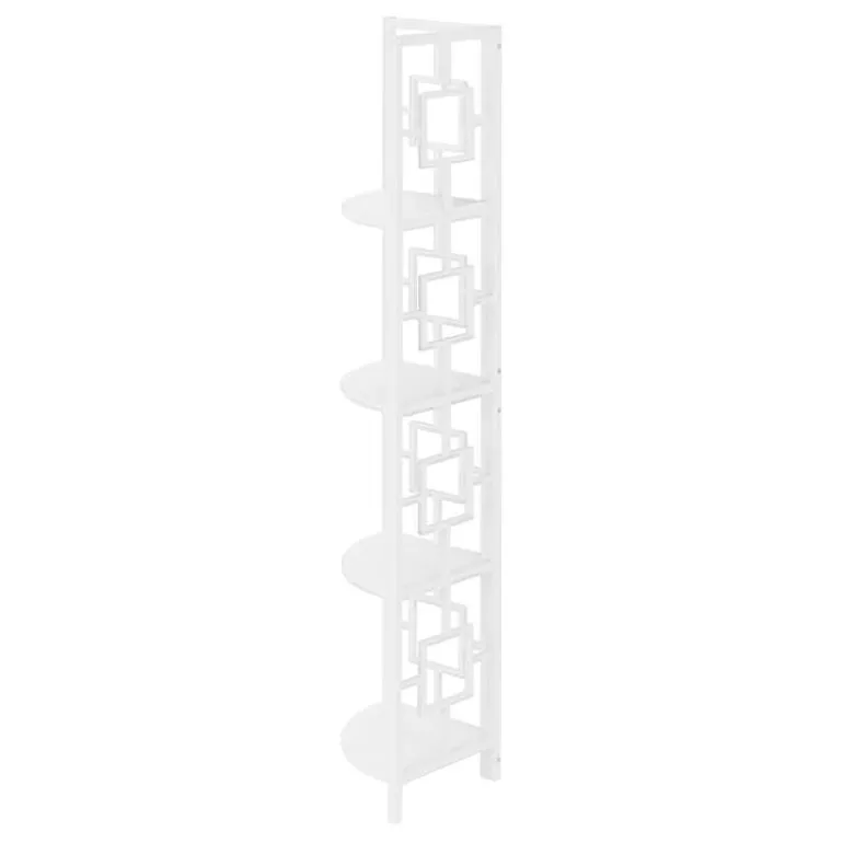 Bookcase - 62"h / white / white metal corner etagere - Monarch
