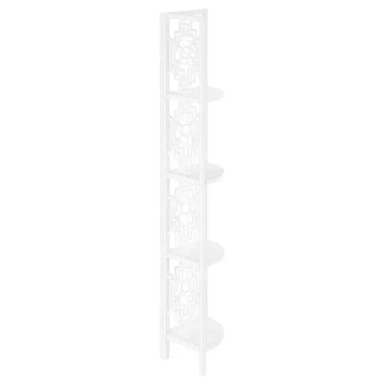 Bookcase - 62"h / white / white metal corner etagere - Monarch
