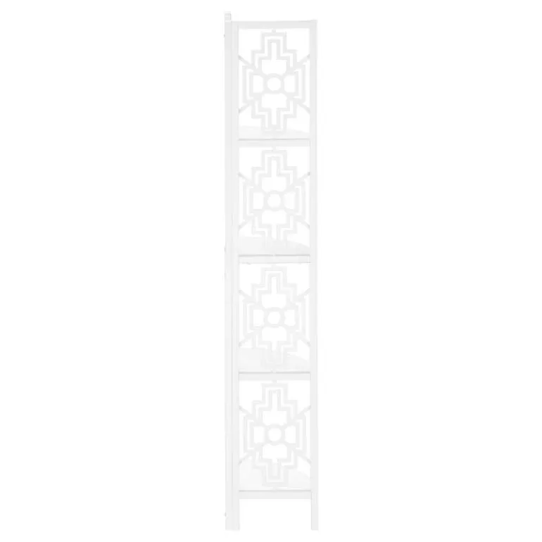 Bookcase - 62"h / white / white metal corner etagere - Monarch