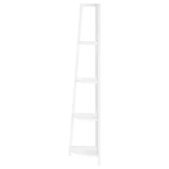Bookcase - 60"h / white / white metal corner etagere - Monarch
