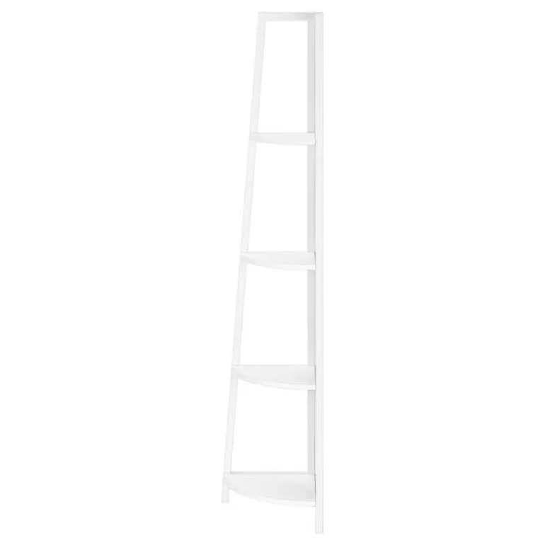 Bookcase - 60"h / white / white metal corner etagere - Monarch