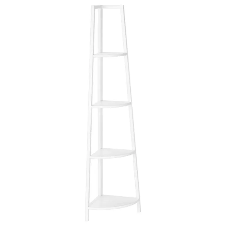 Bookcase - 60"h / white / white metal corner etagere - Monarch