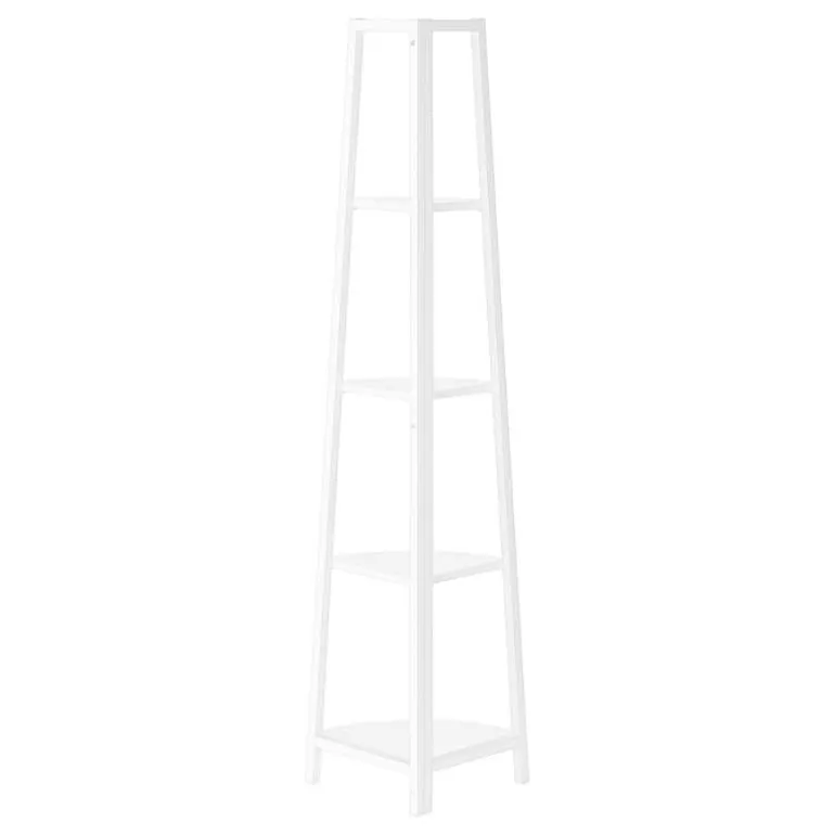 Bookcase - 60"h / white / white metal corner etagere - Monarch