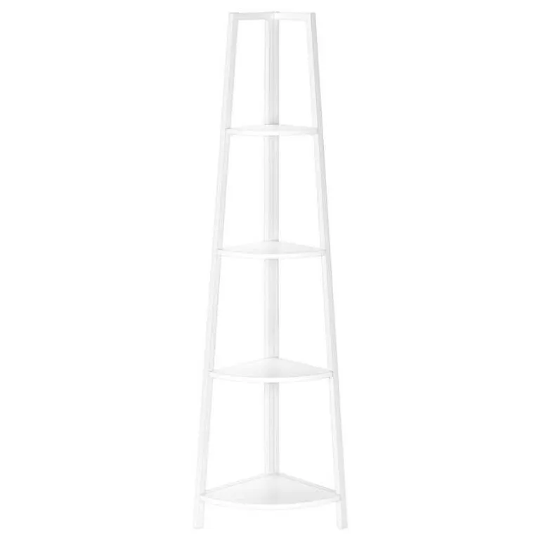 Bookcase - 60"h / white / white metal corner etagere - Monarch