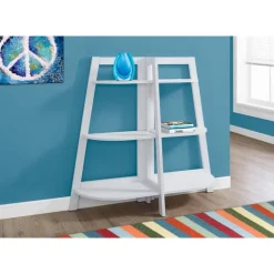 Bookcase - 48"h / white accent etagere - Monarch