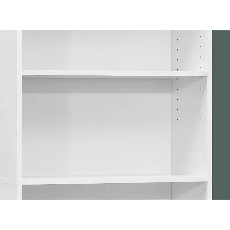 Bookcase - 72"h / white with 5 shelves - Monarch