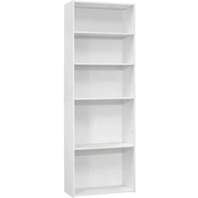 Bookcase - 72"h / white with 5 shelves - Monarch