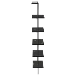 Bookcase - 72"h ladder black marble / black metal - Monarch