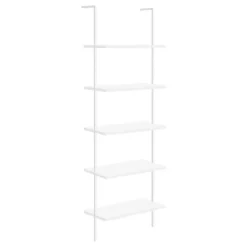 Bookcase - 72"h ladder white / white metal - Monarch