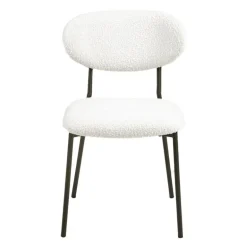 Bouclé Fabric Chairs (Set of 2) - White