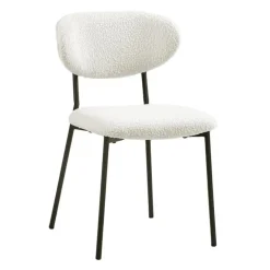 Bouclé Fabric Chairs (Set of 2) - White