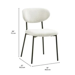 Bouclé Fabric Chairs (Set of 2) - White