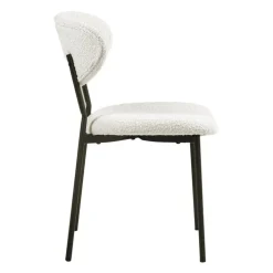 Bouclé Fabric Chairs (Set of 2) - White
