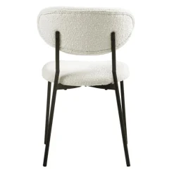 Bouclé Fabric Chairs (Set of 2) - White