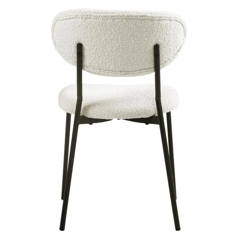 Bouclé Fabric Chairs (Set of 2) - White