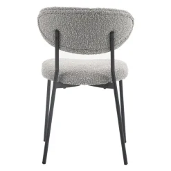 Bouclé Fabric Chairs (Set of 2) - Grey