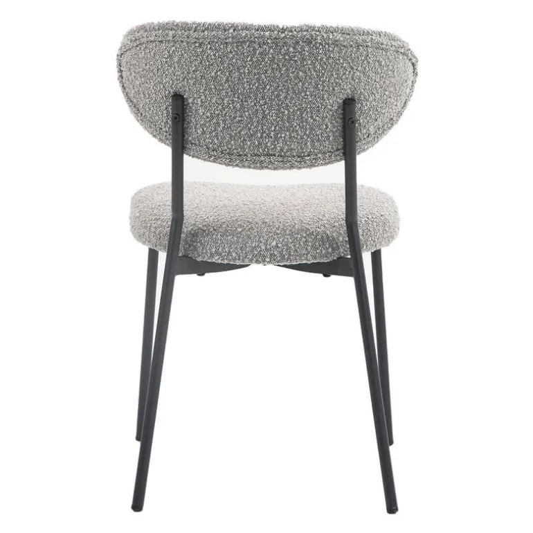 Bouclé Fabric Chairs (Set of 2) - Grey
