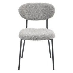 Bouclé Fabric Chairs (Set of 2) - Grey