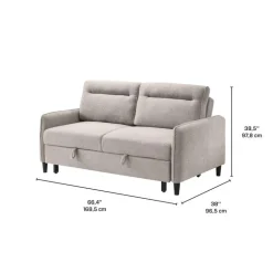 Bouclé Fabric Loveseat Bed
