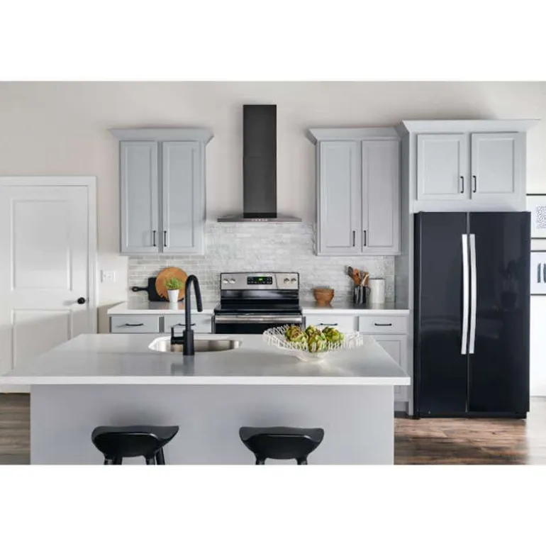 BROAN Chimney Range Hood Wall Mount Black Stainless 30" , 450 CFM - BWS1304BLS
