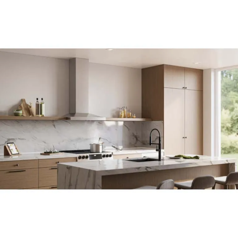 BROAN Pyramidal Chimney Range Hood Wall Mount Stainless Steel 30" , 650 CFM - EWS1306SS