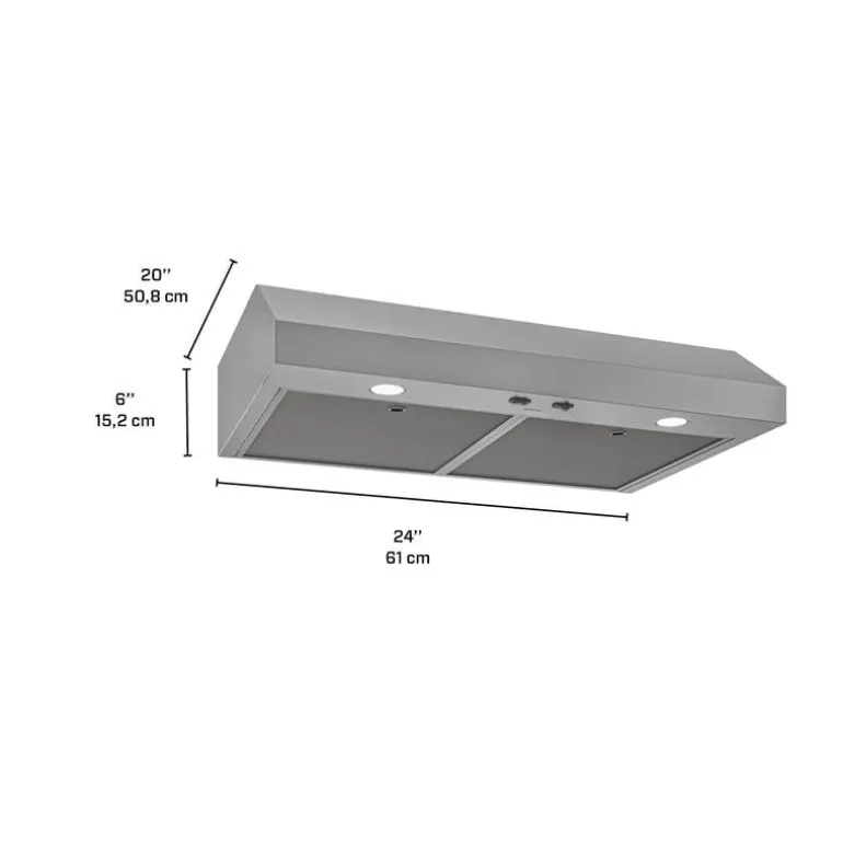 BROAN Range Hood Standard Stainless Steel 24" , 350 CFM - GLA1243SS