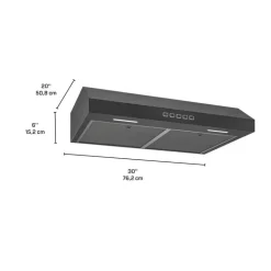 BROAN Range Hood Standard Black Stainless 30