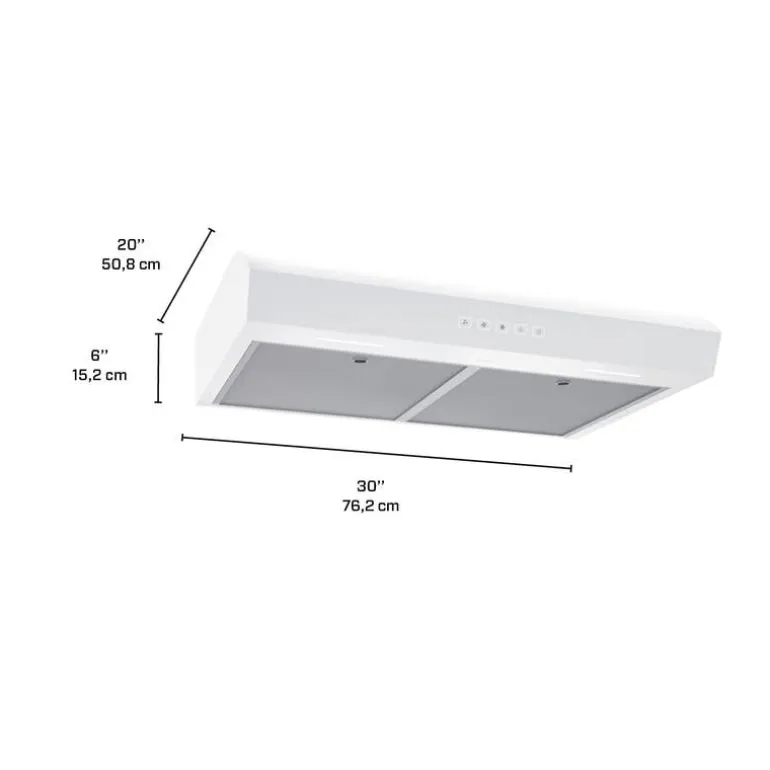 BROAN Range Hood Standard White 30" , 350 CFM - MTR2303WW