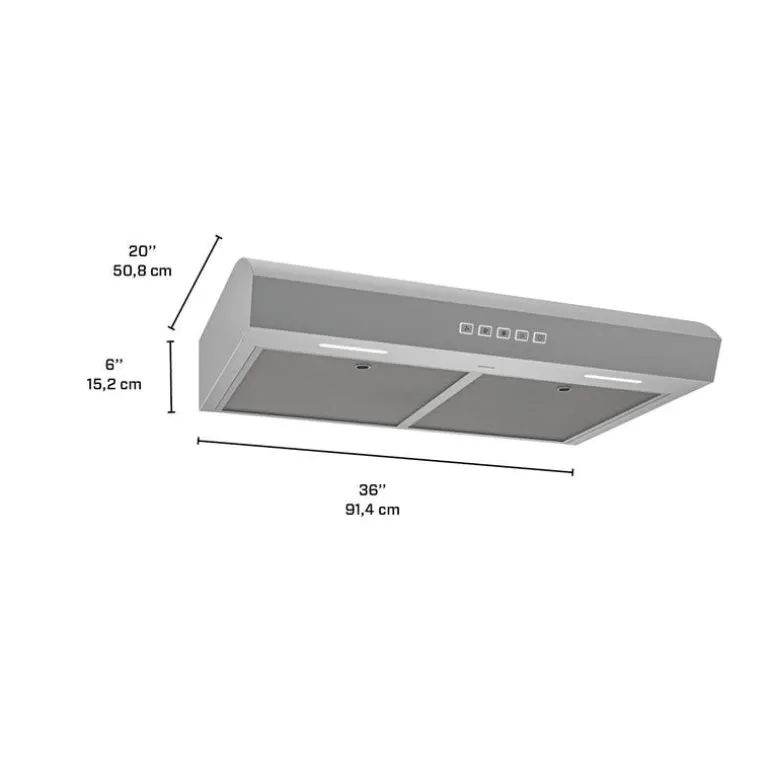 BROAN Range Hood Standard Stainless Steel 36" , 350 CFM - MTR2363SS